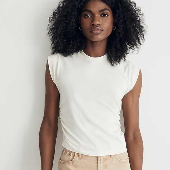 Madewell side cinch muscle tee lighthouse ivory - Picture 1 of 5